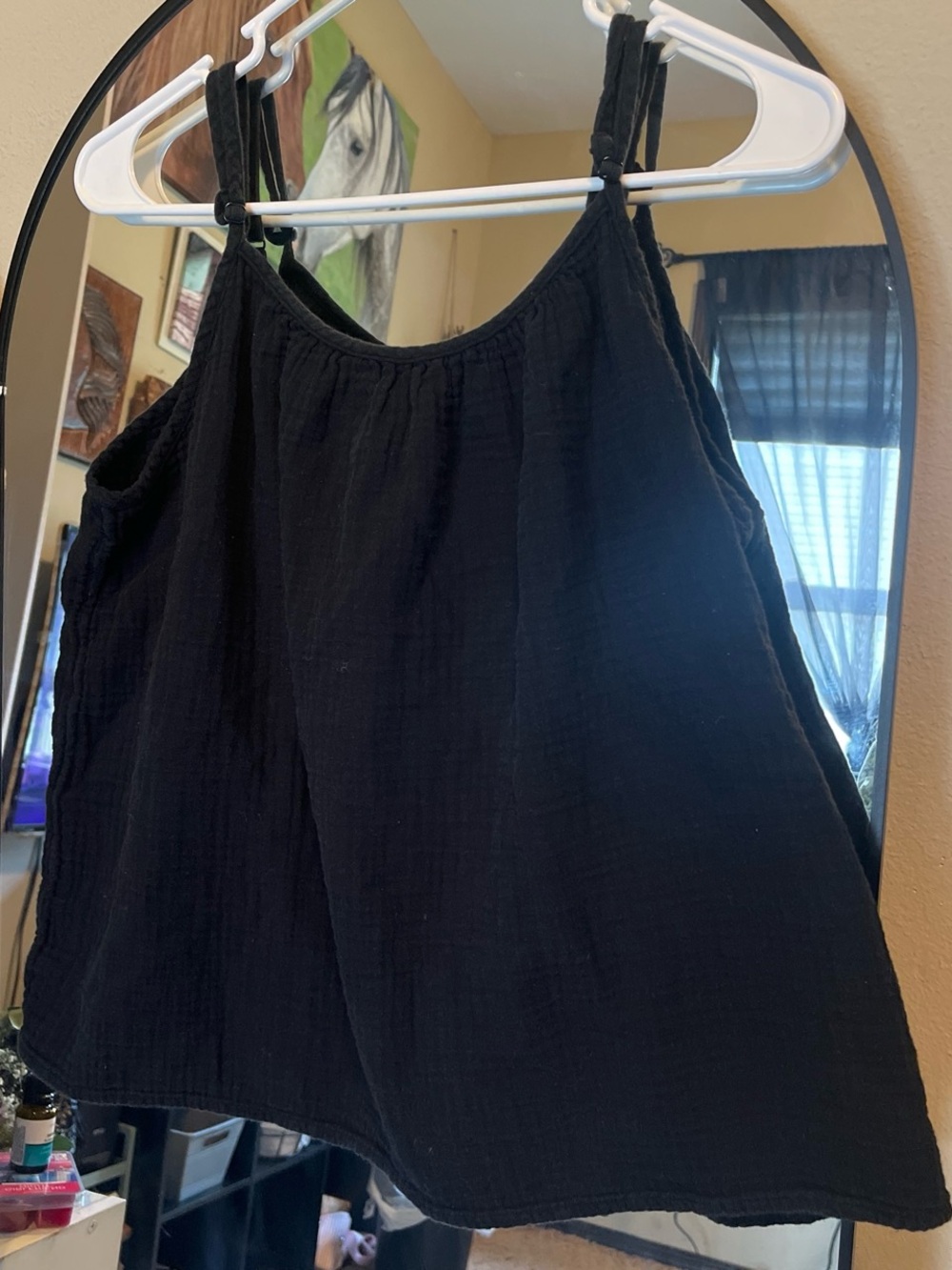 Universal Thread Black Gauze Tank Camisole